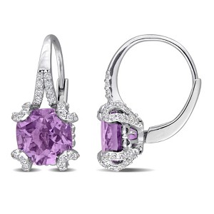 EVERLY JEWELRY | Sterling Silver 4.06 CT TGW Amethyst White Topaz Earrings Silver - 1 of 4