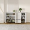 63 Inch Sideboard Buffet Cabinet With Rack Shelf, Coffee Bar Storage With Metal Legs, Divided Display Storage Sideboard With 3 Drawers - 3 of 4