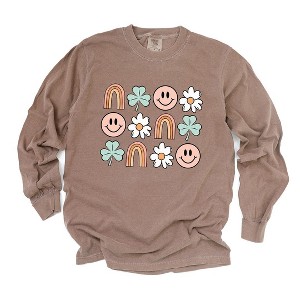 Simply Sage Market Women's St. Patrick's Chart Long Sleeve Garment Dyed Tee - 1 of 4