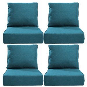 POCASSY 6" Outdoor Cushion Set, 24"x24" Replacement Water Resistant Zippered Cushion for Chairs - 1 of 4