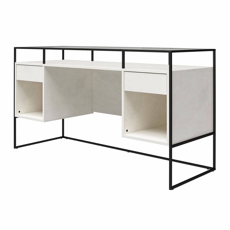 Creswell Modern Desk with Fluted Glass Top 2 Drawers and Storage - Room & Joy, 5 of 12