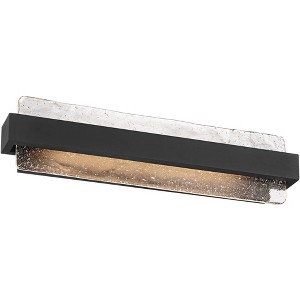 Possini Euro Design Cascadia 23 3/4" High Modern Bathroom Vanity Wall Lamp Light Fixture Mount Over The Sink Mirror LED Black Piastra Glass Shade - 1 of 4