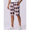 INSPIRE CHIC Men's Flat Front Contrasting Colors Argyle Patterned Shorts - 2 of 4