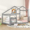 Whisen Twin Size Wooden House Bed, Twin Floor Wooden Bed with Shelf - 4 of 4