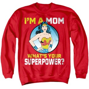 Wonder Woman Wonder Woman Mother'S Day What'S Your Superpower Adult Crewneck Sweatshirt - 1 of 4