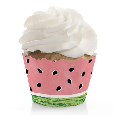 Big Dot of Happiness Sweet Watermelon - Fruit Party Decorations - Party Cupcake Wrappers - Set of 12