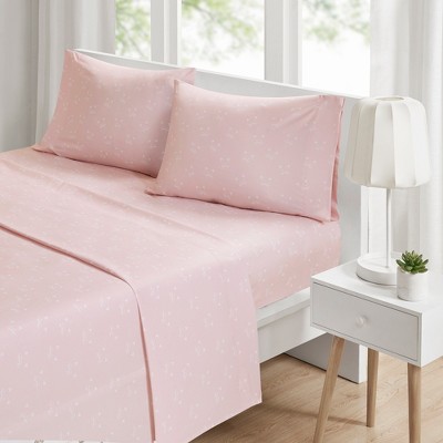 LIVN CO. 4 Pcs Ultra-soft Wrinkle Free Microfiber Sheet Set, OEKO-TEX Certified Cute Pattern Bedding Set for Kids with Matching Pillow Cases