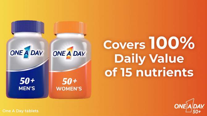 One A Day Men&#39;s 50+ Multivitamin Tablets - 200ct, 2 of 8, play video