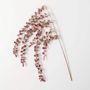 Artificial Crimson Glittered Drop Stem Red 24"H - 1 of 2