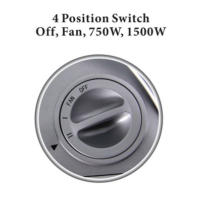 Compact Silver Ceramic Electric Heater with Thermostat