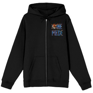 One Piece Live Action The Pirates Are Coming Long Sleeve Black Adult Zip-Up Hoodie - 1 of 4