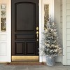 4.5' Prelit LED Flocked Alpine Fir Artificial Entrance Tree in White Metal Base Warm White Lights - National Tree Company - 2 of 4