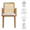 Modway Monarch Wood Dining Armchair – Cane Back and Padded Seat in Honey Natural with Ivory Heathered Weave, Mid-Century Modern Accent - 2 of 4