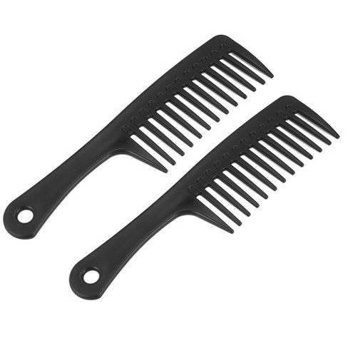 Unique Bargains Wide Tooth Comb For Curly Hair Wet Hair Long Thick Wavy Hair  Detangling Comb Hair Combs Black 2 Pcs : Target
