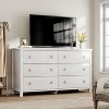 6 Dresser for Bedroom, 47.2" Modern Wide Dresser with Storage, Wooden Closet Dressers Chest of Drawers Freestanding for Bedroom White - 3 of 4