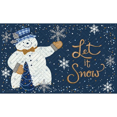 Evergreen Let It Snow Embossed Floor Mat