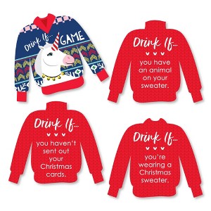 Big Dot of Happiness Drink If Game - Wild and Ugly Sweater Party - Holiday and Christmas Animals Party Game - 24 Count - 1 of 4