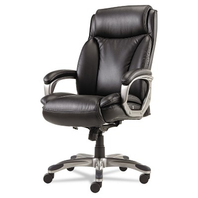 Alera Veon Series Executive HighBack Leather Chair Coil Spring CushioningBlack VN4119