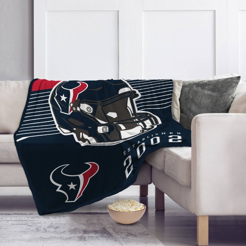 NFL Houston Texans Helmet Stripes Flannel Fleece Blanket, 2 of 4