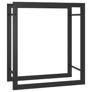 vidaXL Firewood Rack Matt Black 19.7"x11"x22" Steel - 1 of 1