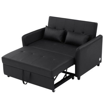 GlasFlength Seating Sets, Luxurious Round Seating Sets, Adorned with Contrasting Throw Pillows, Black, 51.57"*34.25"*33.85"