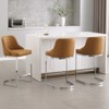 Bekrvio Bar Stools Set of 3, 26” Counter Height with Back - Upholstered PU Leather/Velvet  Steel U-Shaped Base for Kitchen Counter Island - 4 of 4