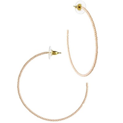 SHINE by Sterling Forever 2" Micro Beaded Hoops