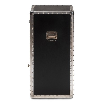 Cosette Silver Metal Floral Embossed Accent Cabinet