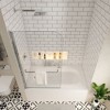 NicBex Shower Door 58" H Frameless Pivoting Tub Shower Doors with 1/4" (6mm) Tempered Glass Door Panel and Towel Bar, Chromek - 4 of 4