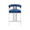 Meridian Furniture,Marcello Navy Velvet Counter Stool, Set of 2 - 3 of 4