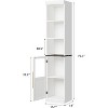 70" Tall Slim Storage Cabinet with Glass Door and Open Shelves, Freestanding Vertical Storage, Compact Storage for Small Spaces, Laundry Room - 2 of 4