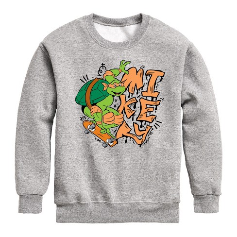 Boys' - Teenage Mutant Ninja Turtles - Mikey Graphic Long Sleeve Fleece Sweatshirt - image 1 of 4