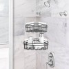 Popular Bath Popular Home 2pc Corner Shelves Set with Adhesive Metal Black - 3 of 3