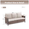 Buenhomino Wicker Outdoor Patio Sofa Patio Furniture Loveseat, All Weather Wicker 3-Seater Outdoor Furniture Sofa - 4 of 4