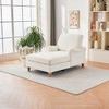Oversized Chaise Lounge Sleeper Sofa Couch Upholstered Accent Chair, Mid-Century Modern, White/Yellow/Gray/Blue-ModernLuxe - 2 of 4