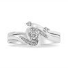 Haus of Brilliance Silver 1/10 Cttw Diamond Swirl and Bypass Bridal Set Ring and Band - 4 of 4