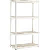 Adjustable 4-Tier Shelf Heavy-Duty Metal and Wood Storage Shelf Unit Garage Utility Rack with Boltless Assembly for Books, Kitchenware,  White - 3 of 4