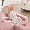 QingMoon Loveseat Boneless Sofa, Modular Deep Seat Couch, Comfy Corduroy Fabric Sofa with Throw Pillows for Living Room, Apartment - 3 of 4