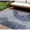 Denim Blue And Sky Blue Abstract Washable Indoor Outdoor Area Rug - 2 of 4