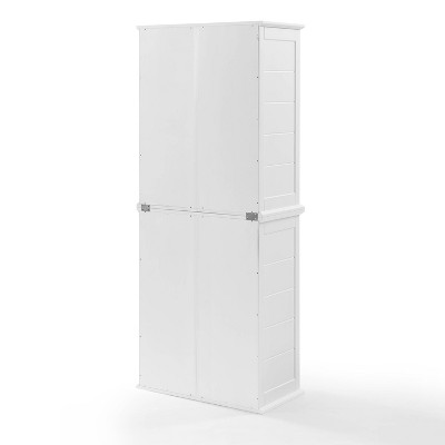 Bartlett Tall White MDF Freestanding Storage Pantry with Adjustable Shelves