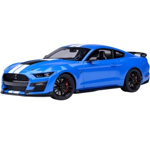 Ford Mustang Shelby GT500 Grabber Blue with White Stripes 1/18 Model Car by Autoart - 1 of 4