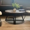 Vynxaria Modern Round Coffee Tables with Black Metal Frame - 4 of 4