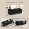 GDFStudio Gabriella Mid-Century Modern Faux Leather Upholstered Tufted Storage Bench - 4 of 4