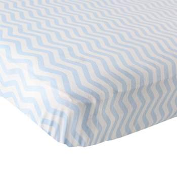 Luvable Friends Baby Boy Fitted Crib Sheet, Blue Chevron, One Size