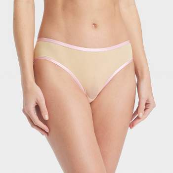 Women's Floral Print Micro-mesh Cheeky Underwear - Auden™ Pink L