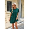 BLUEMING Womens T Shirt Dresses Crew Neck Mini Dresses Casual Short Sleeve Loose Flowy Dress with Pockets - 3 of 4