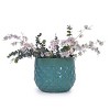 SEVOBAL Planters 3-Piece Diamond Ceramic Glossy Flower Pots, Frost-Resistant with Drainage Holes for Indoor, Outdoor, Blue, 19.69"*19.69"*17.33" - 2 of 4