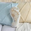 Mina Victory Coastal Accessories Embellished Seahorse 14" x 7" Blue Throw Pillow - 2 of 4