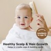 Baby Hair Brush and Comb Set, Oval Wooden Baby Brush Set for Newborns, Infant, Toddler Grooming Kit - 3 of 4