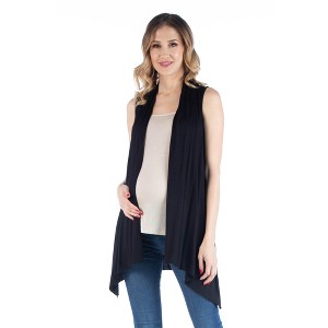Maternity Draped Open Front Sleeveless Cardigan - 24seven Comfort Apparel™ - 1 of 3